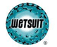 A circular blue and black logo with the word "WETSUIT" in bold, black letters in the center.